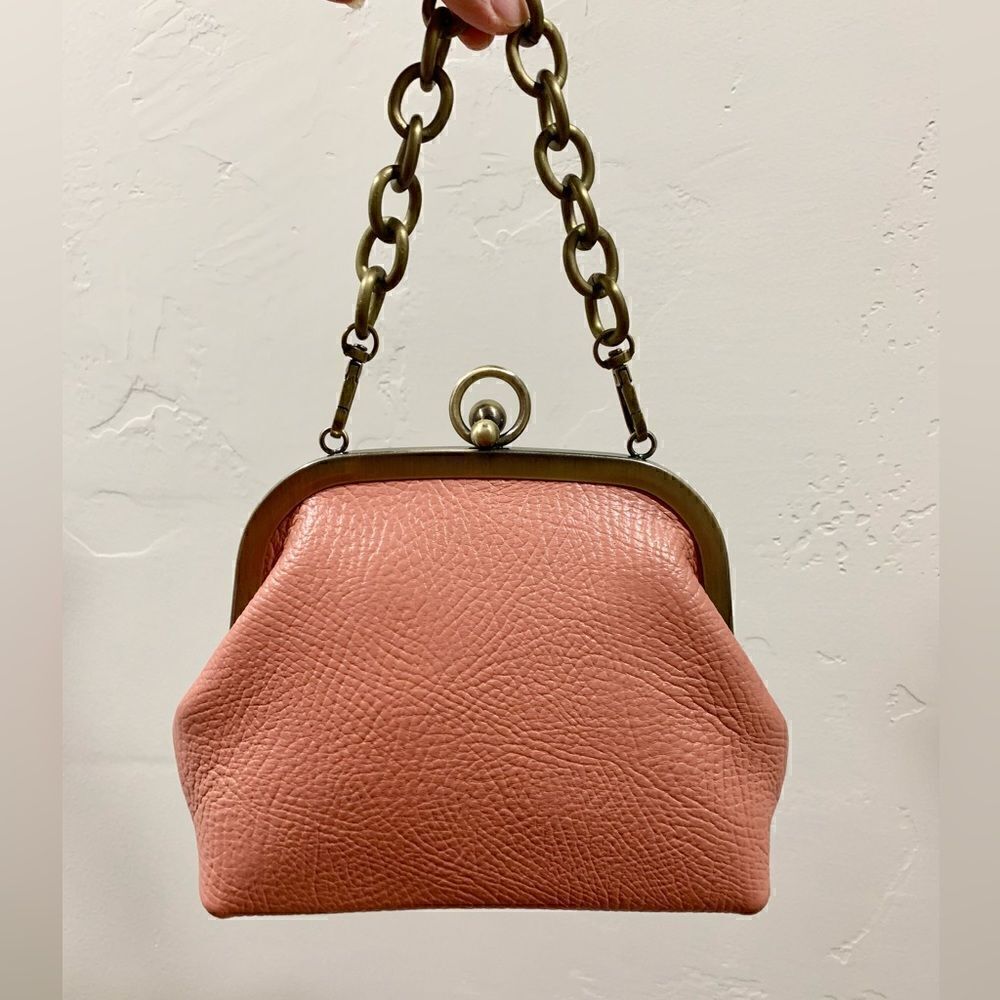 Handmade Genuine Cowhide Leather Kisslock Wristlet Shoulder Bag/Crossbody - Picture 3 of 15
